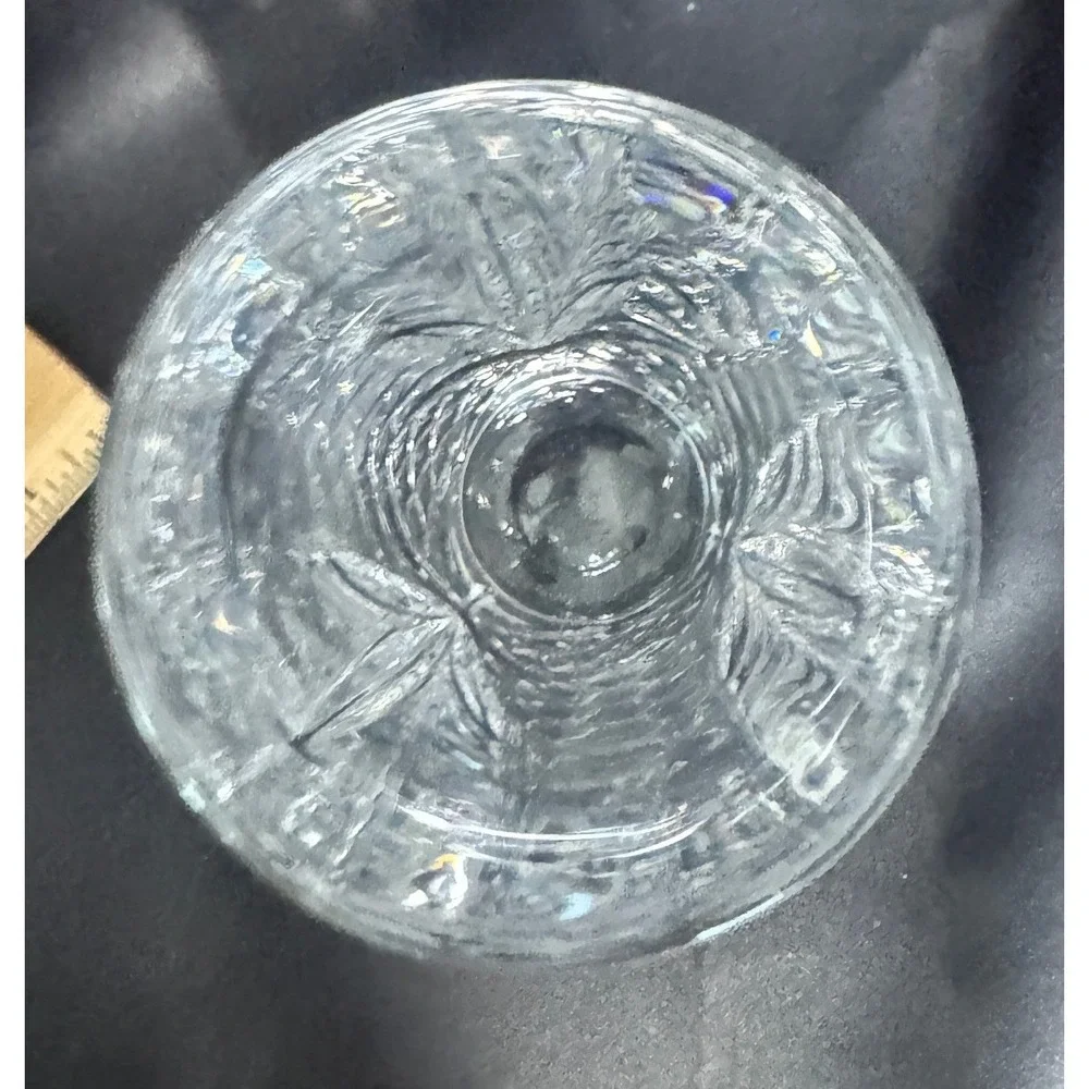 Vintage Clear Cut Crystal Cylinder Bud Vase Diamond Pattern 7.5 Inch